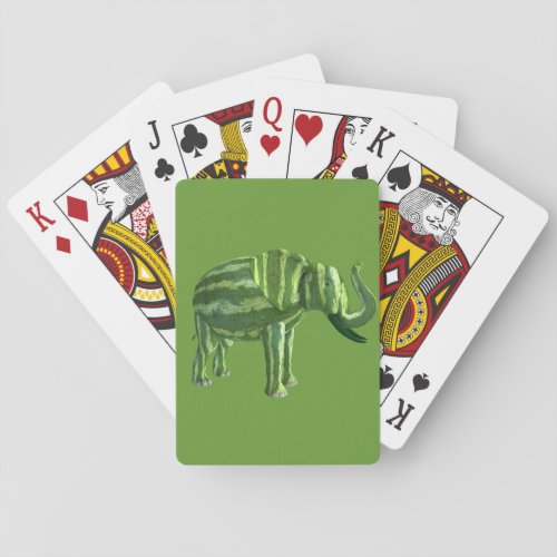 National Watermelon Day Elephant Playing Cards