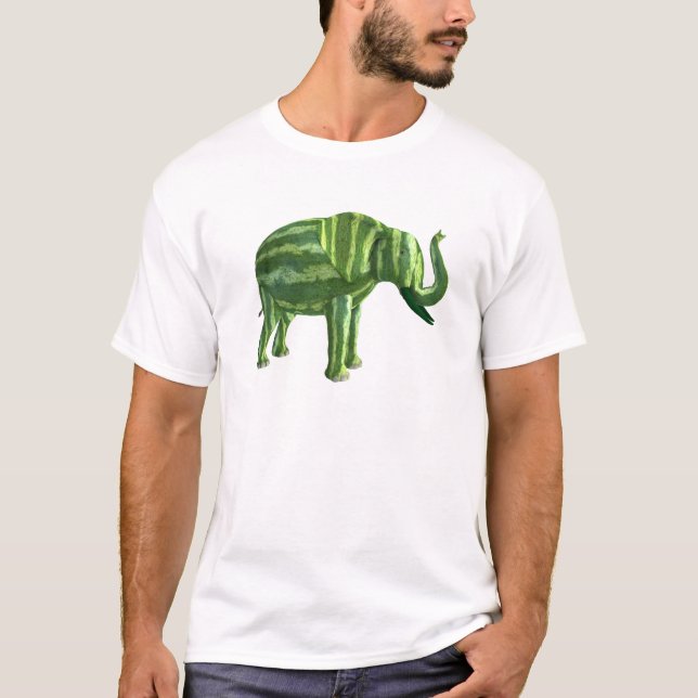 National Watermelon Day Elephant T-Shirt (Front)