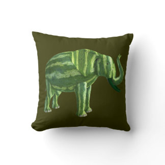 National Watermelon Day Elephant Throw Pillow
