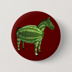 National Watermelon Day Horse Pinback Button