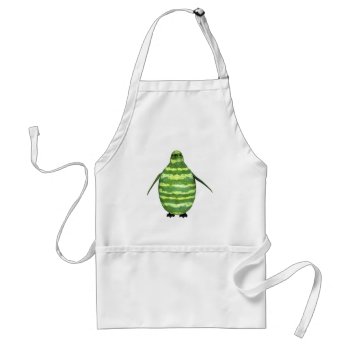 National Watermelon Day Penguin Adult Apron by Emangl3D at Zazzle