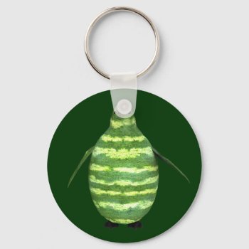 National Watermelon Day Penguin Keychain by Emangl3D at Zazzle