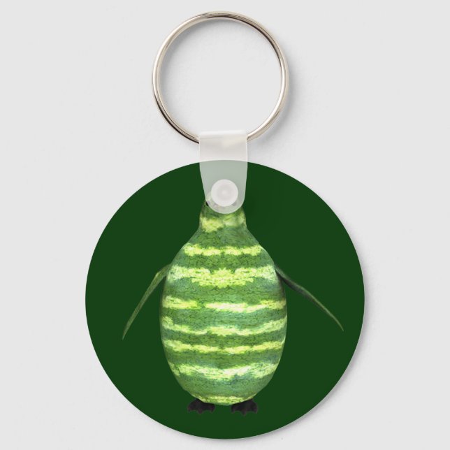 National Watermelon Day Penguin Keychain (Front)