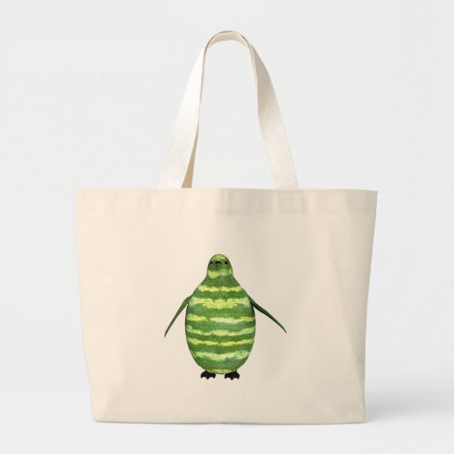 National Watermelon Day Penguin Large Tote Bag