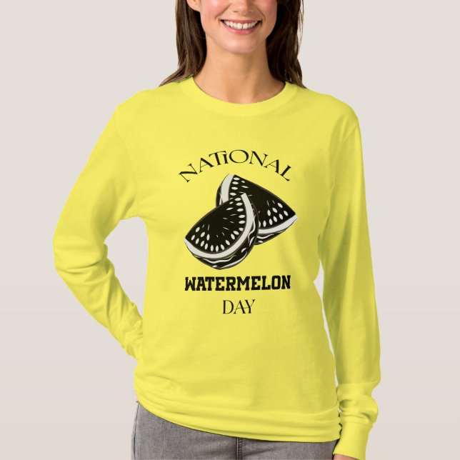 National Watermelon Day Sign T-Shirt (Front)