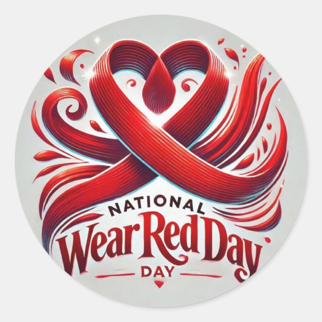 National Wear Red Day Classic Round Sticker (Front)