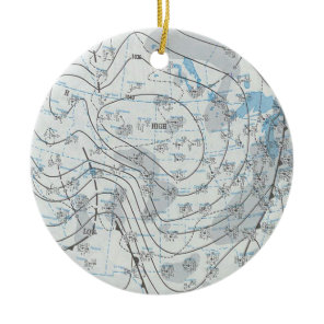 National Weather Map Ceramic Ornament