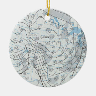 National Weather Map Ceramic Ornament