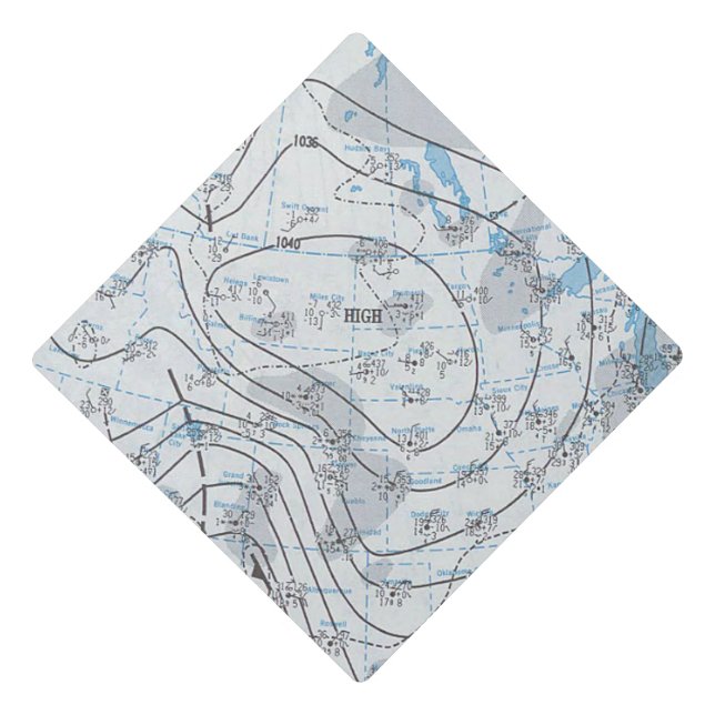 National Weather Map Graduation Cap Topper (Front)