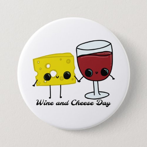 National Wine and Cheese Day Button