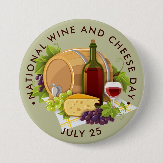 National Wine and Cheese Day Button (Front)