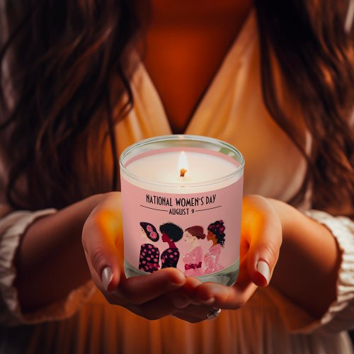 National Womens Day Global Women Pink Floral Scented Candle