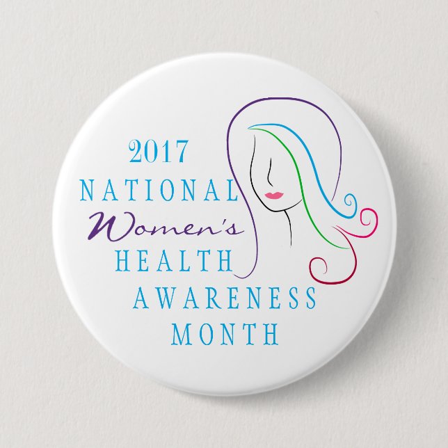 National Women's Health Awareness Pinback Button (Front)