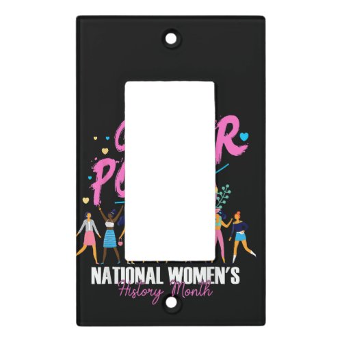 National Womens History Month 2024 Girl Power for Light Switch Cover
