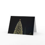 National Xmas Tree & Washington Monument at Night Holiday Card