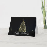 National Xmas Tree & Washington Monument at Night Holiday Card