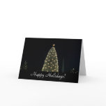 National Xmas Tree & Washington Monument at Night Holiday Card