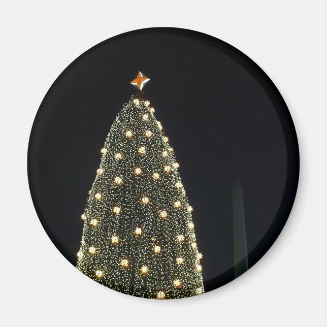 National Xmas Tree & Washington Monument at Night Magnet (Front)