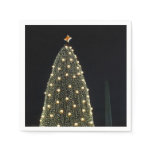 National Xmas Tree & Washington Monument at Night Napkins