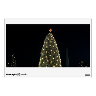 National Xmas Tree & Washington Monument at Night Wall Sticker
