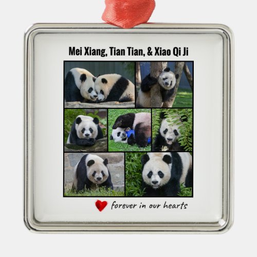 National Zoo Pandas Forever in Our Hearts Metal Ornament