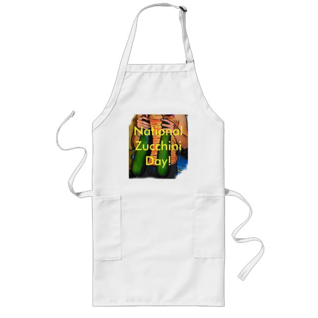 National Zucchini Day? Long Apron (Front)