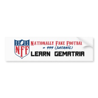 Nationally Fake Football Bumper Sticker