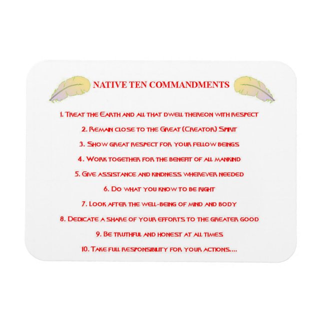 Native 10 Commandments Flexible Photo Magnet (Horizontal)