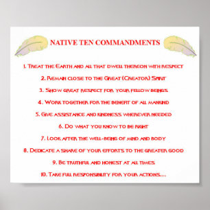Native 10 Commandments Poster