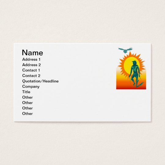Native Aboriginal in front of a gold sun Business Card