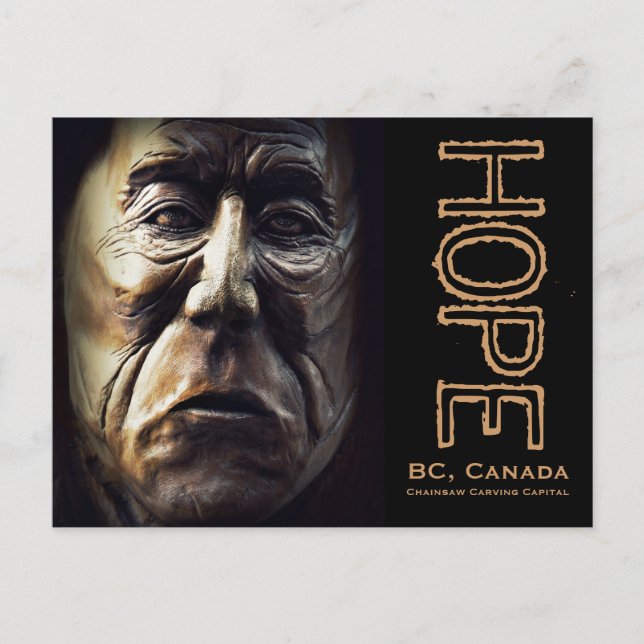 Native Aboriginal Woman Wood Carving Postcard (Front)