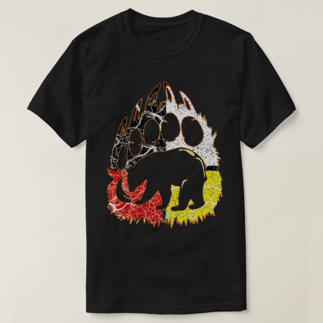 Native Ameican Medicine wheel Bear Paw  T-Shirt (Design Front)