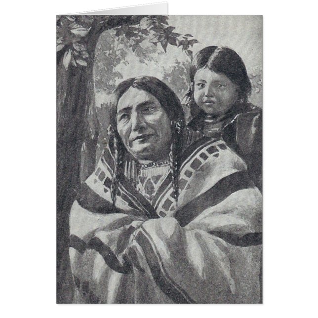 Native Amercan Woman And Child Cards (Front)