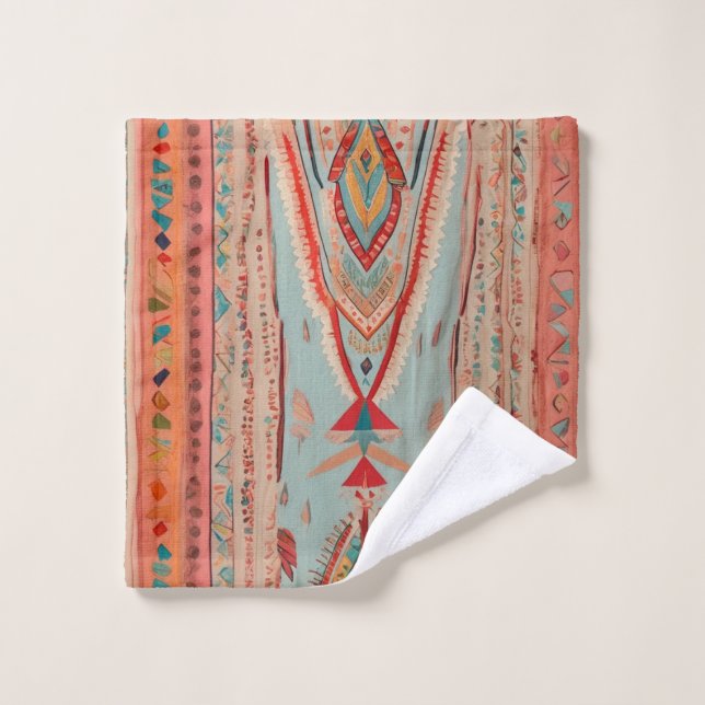 Native America Pattern Bath Towel Set (Wash Cloth)