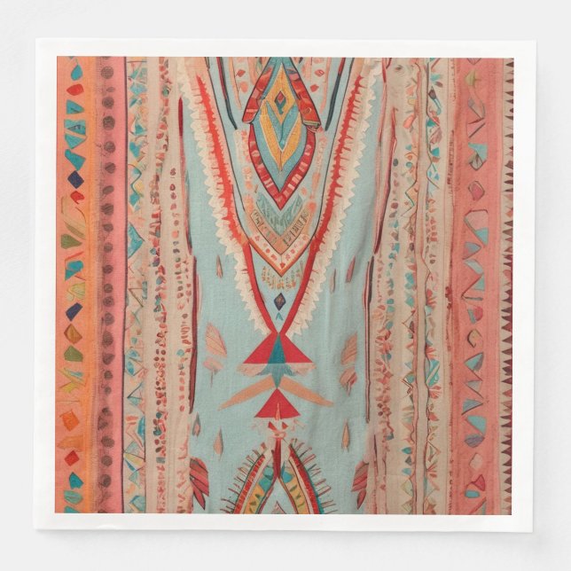 Native America Pattern Paper Dinner Napkins (Front)