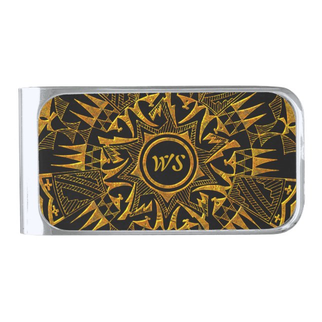 Native American 1 Silver Finish Money Clip (Front)