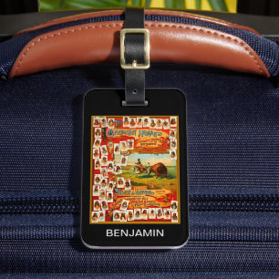 Native American 50 Famous Tribal Chiefs Vintage Luggage Tag