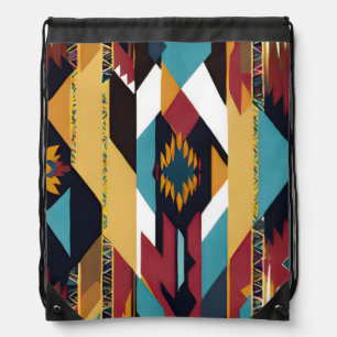 Native American Abstract Tribute 02 Drawstring Bag