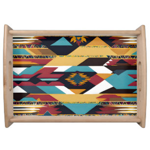 Native American Abstract Tribute 02 Serving Tray