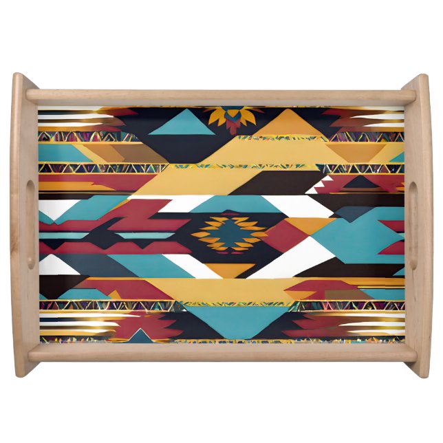 Native American Abstract Tribute 02 Serving Tray (Front)