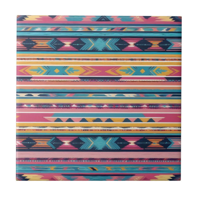 Native American Abstract Tribute S13 Ceramic Tile (Front)