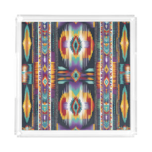 Native American Abstract Tribute S4 Acrylic Tray