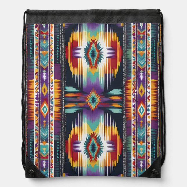 Native American Abstract Tribute S4 Drawstring Bag (Front)