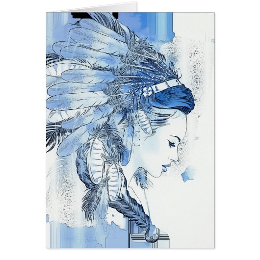 Native American All Occasion Card with Indian Prin (Front)