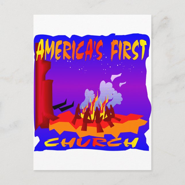 Native American, Americas First Church Postcard (Front)