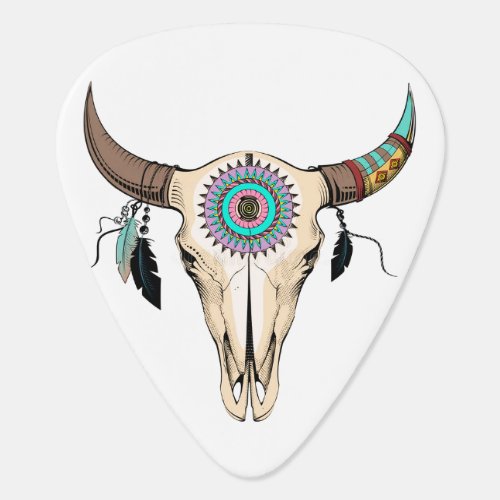 Native American Animal Skull Guitar Pick