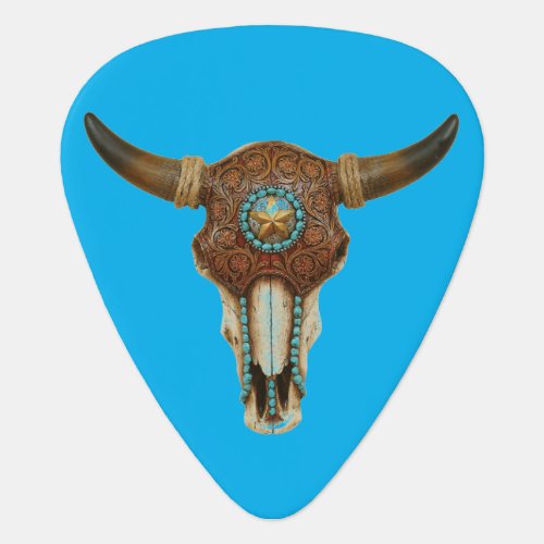 Native American Animal Skull Guitar Pick