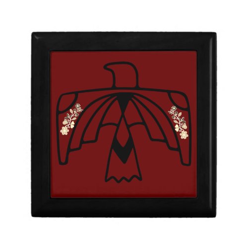 Native American Anishinaabe Eagle Deep Red Jewelry Gift Box