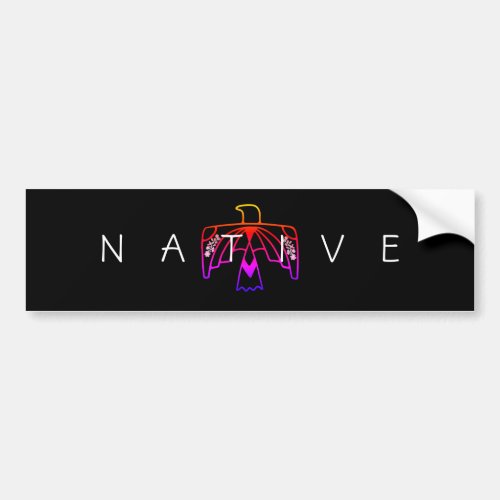 Native American Anishinaabe Fluorescent Eagle  Bumper Sticker