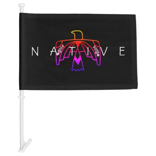 Native American Anishinaabe Fluorescent Eagle  Car Flag